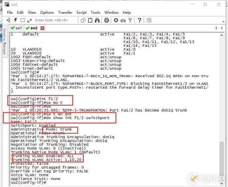 Trunk的配置——實(shí)驗(yàn)篇