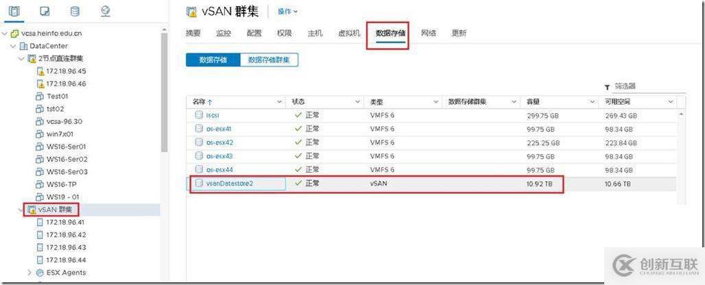 vSAN群集只顯示一個(gè)vSAN存儲(chǔ)