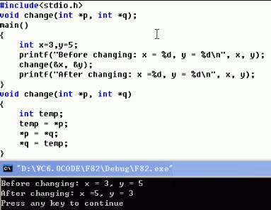 指針實現(xiàn)兩數(shù)交換和指向函數(shù)的指針