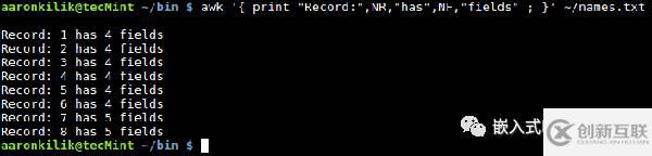 Linux下awk內(nèi)置變量怎么用