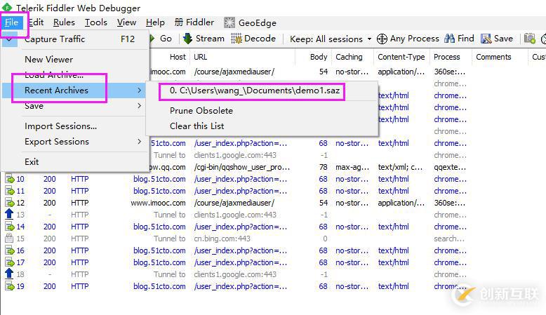 【Fiddler的基本界面操作之工具欄、狀態(tài)欄】