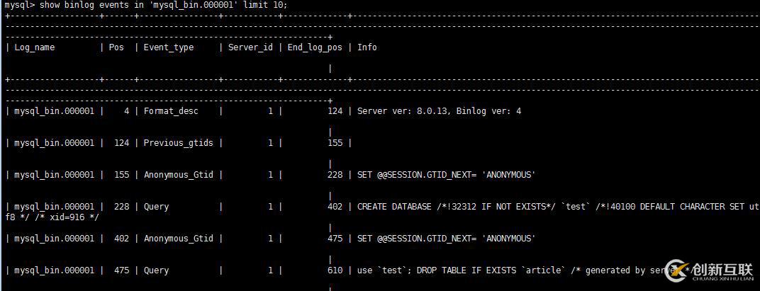 MySQL二進制日志