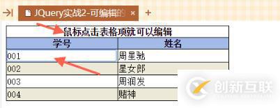 基于jQuery實(shí)現(xiàn)可編輯的表格
